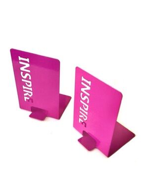 New Metal Bookends Set with Stenciled INSPIRE Message